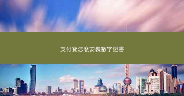 支付寶怎麽安裝數字證書