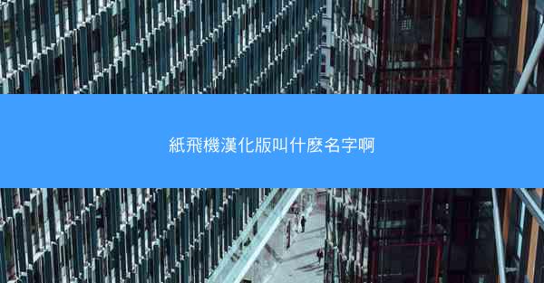 紙飛機漢化版叫什麽名字啊