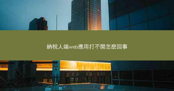 納稅人端web應用打不開怎麽回事