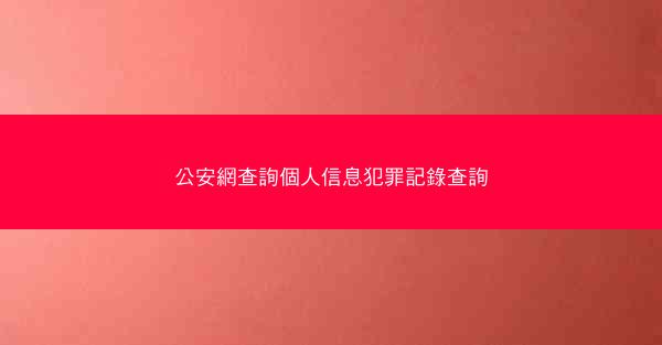 公安網查詢個人信息犯罪記錄查詢