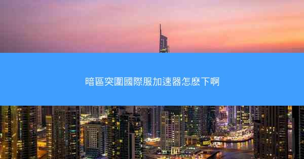 暗區突圍國際服加速器怎麽下啊