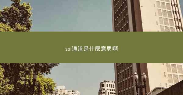 ssl通道是什麽意思啊