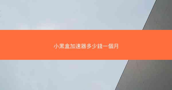 小黑盒加速器多少錢一個月
